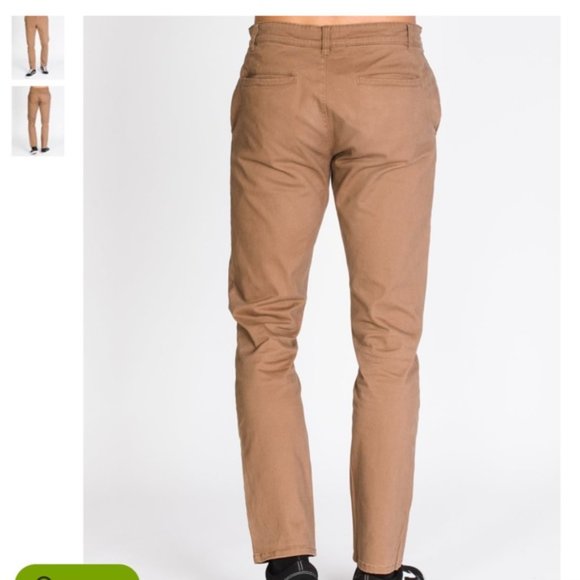Tainted Denim tan Mens Slim Chino pants - Picture 2 of 7